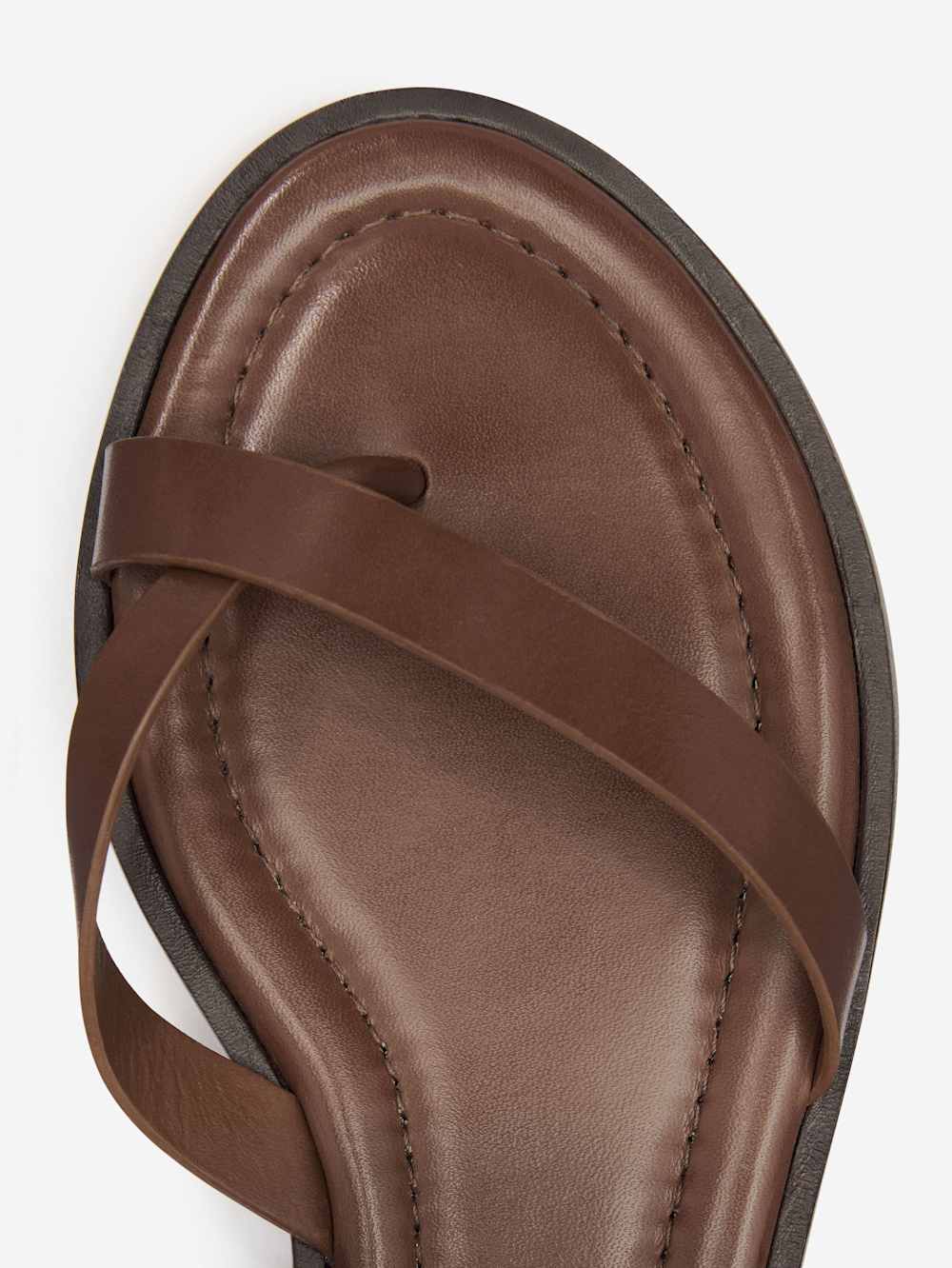 Reformation Jane Flat Sandal - Mocha Leather