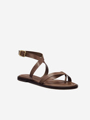 Reformation Jane Flat Sandal - Mocha Leather
