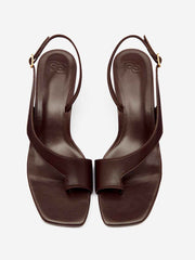 Reformation Marnie Heeled Sandal - Espresso Leather
