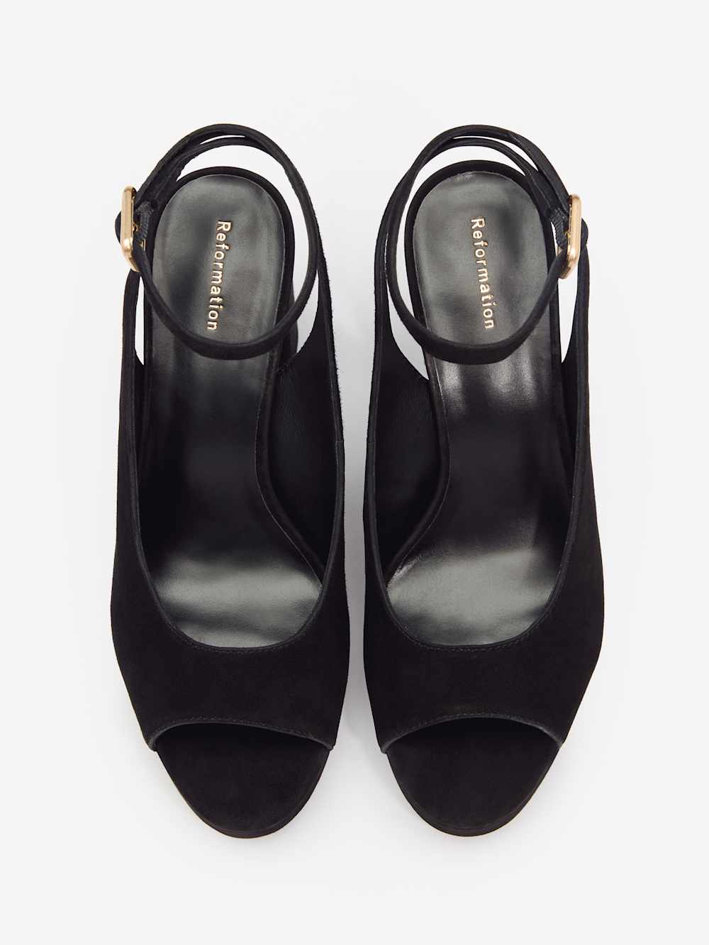 Reformation Paulette Platform Sandal - Black Suede