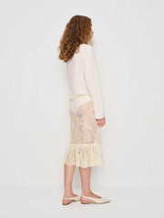 Reformation Delcy Low Waist Skirt - Cream Lace