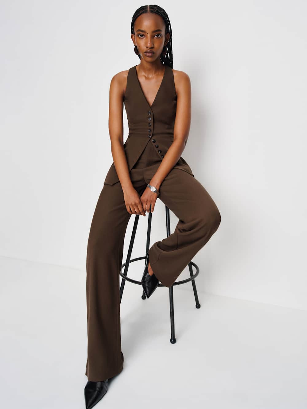 Reformation Vida High Rise Pant - Brown