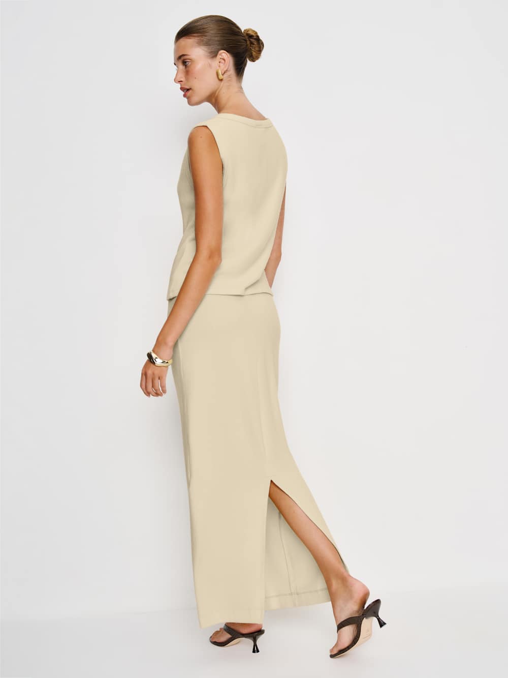 Reformation Olivia Knit Two Piece - Custard
