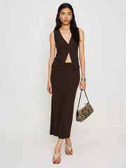 Reformation Olivia Knit Two Piece - Mole