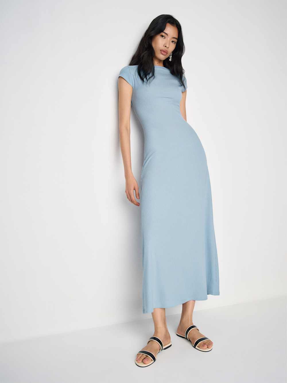 Reformation Sophia Reversible Knit Dress - Mineral