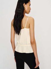 Reformation Silvia Silk Top - Fior Di Latte
