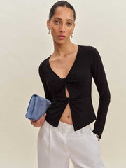 Reformation Silas Knit Top - Black