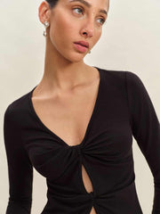 Reformation Silas Knit Top - Black