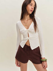 Reformation Silas Knit Top - Fior Di Latte