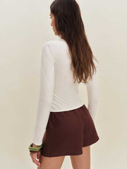 Reformation Silas Knit Top - Fior Di Latte