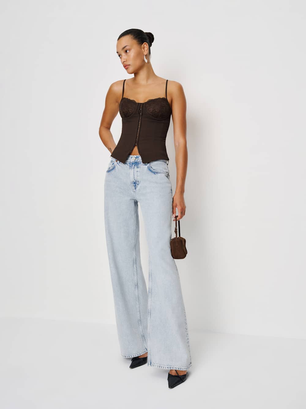 Reformation Italiana Top - Dark Chocolate