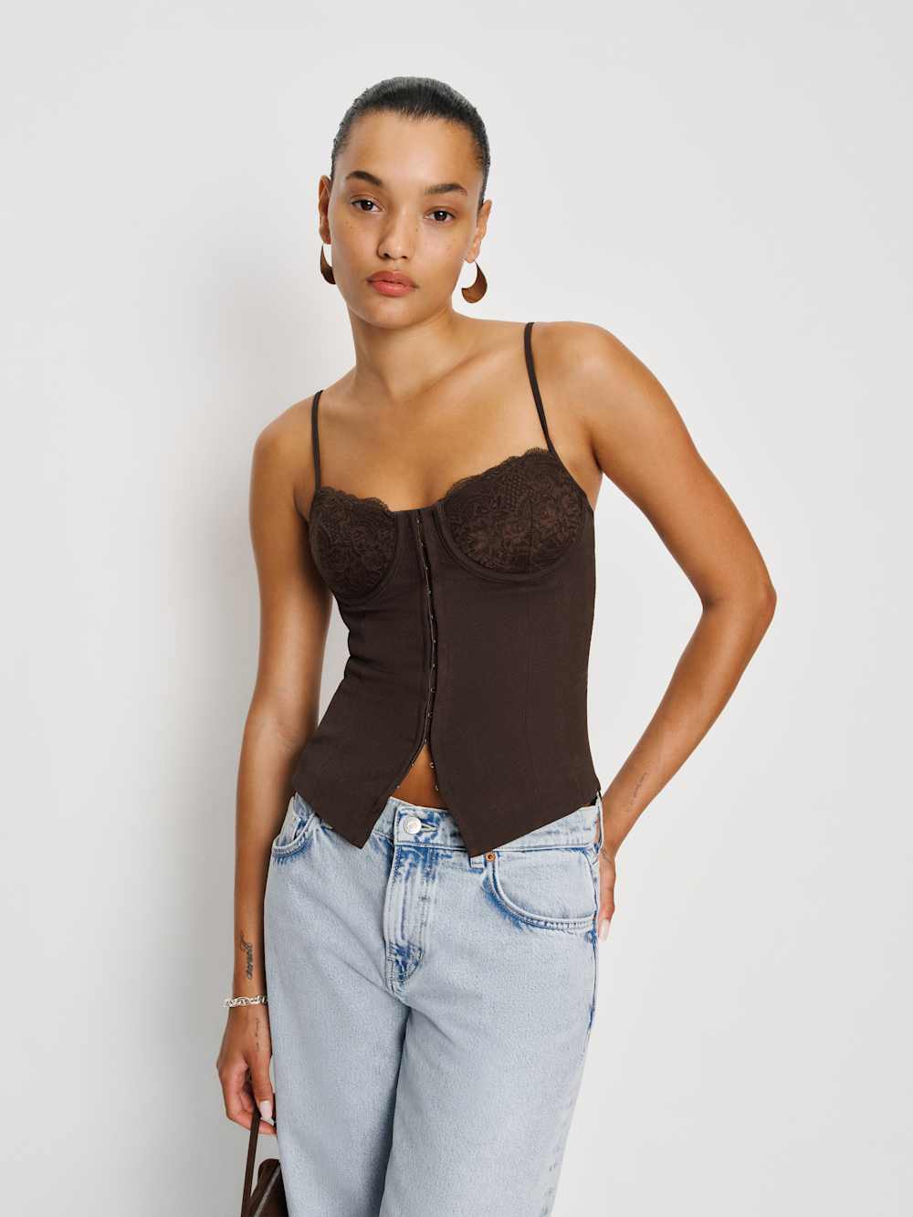 Reformation Italiana Top - Dark Chocolate