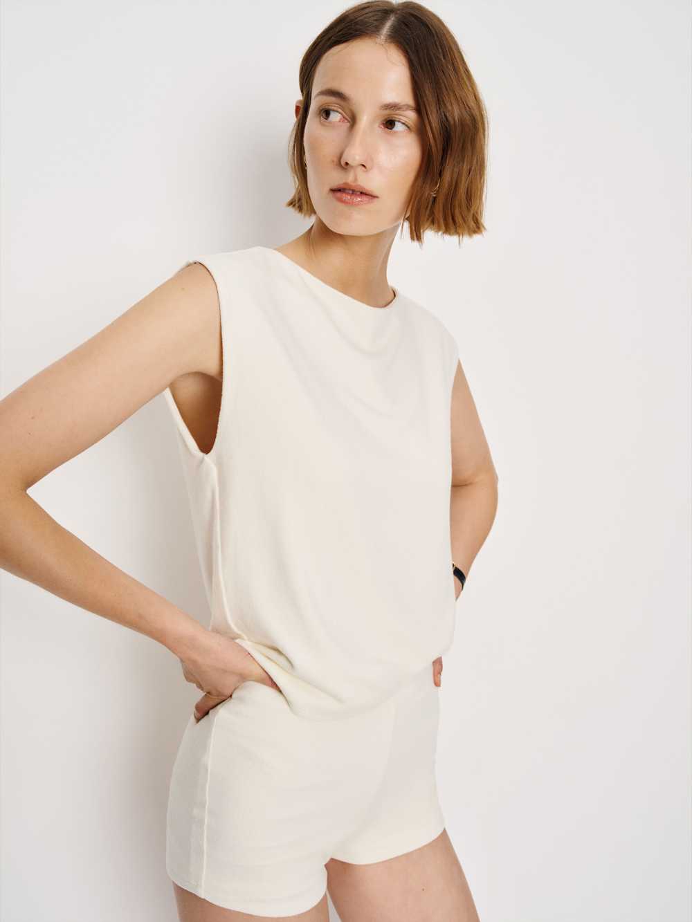 Reformation Leo Knit Two Piece - Fior Di Latte