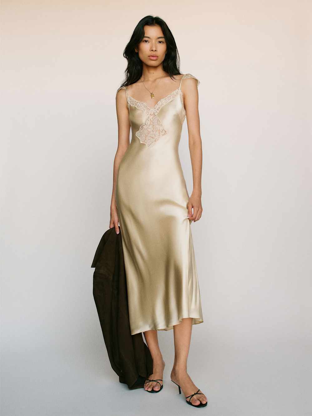 Reformation Serafina Silk Dress - Sugar