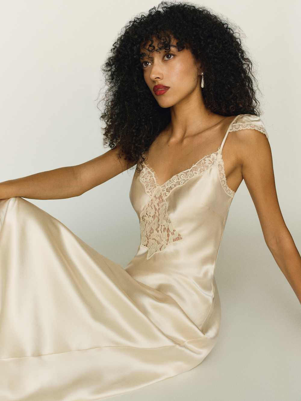 Reformation Serafina Silk Dress - Sugar