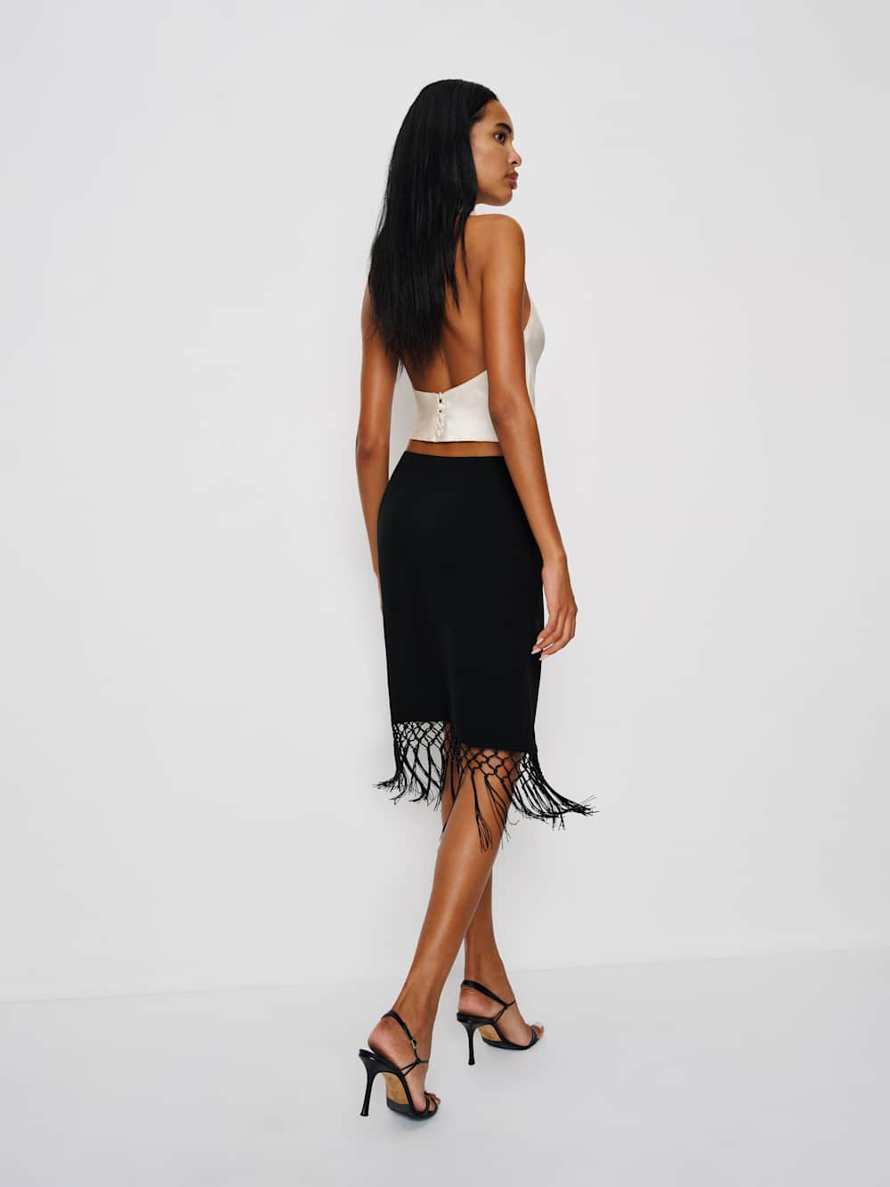 Reformation Rafi Low Rise Skirt - Black