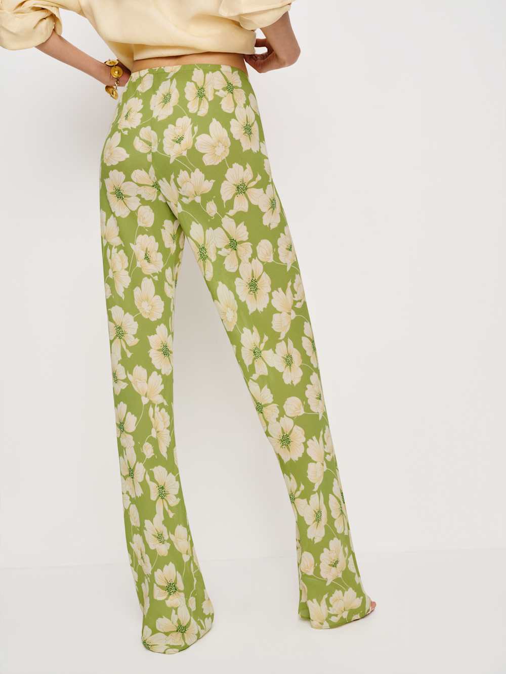 Reformation Gale Sheer Mid Rise Bias Pant - Lovebird