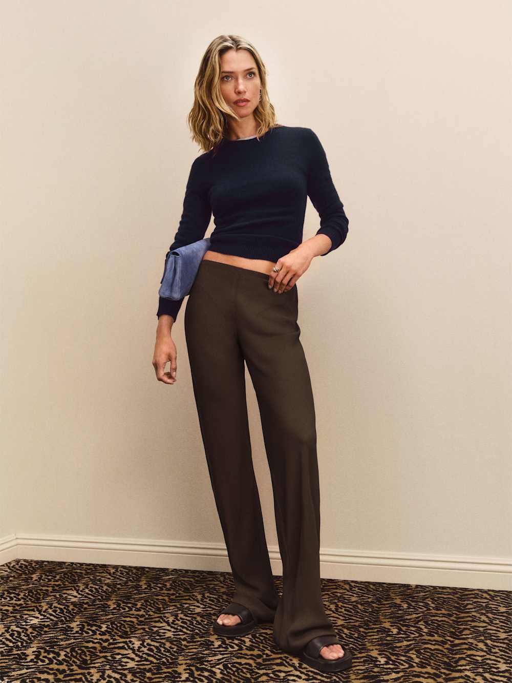 Reformation Gale Sheer Mid Rise Bias Pant - Mole