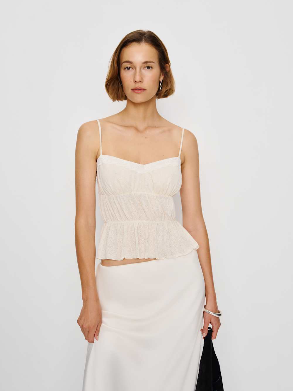 Reformation Delano Knit Top - White