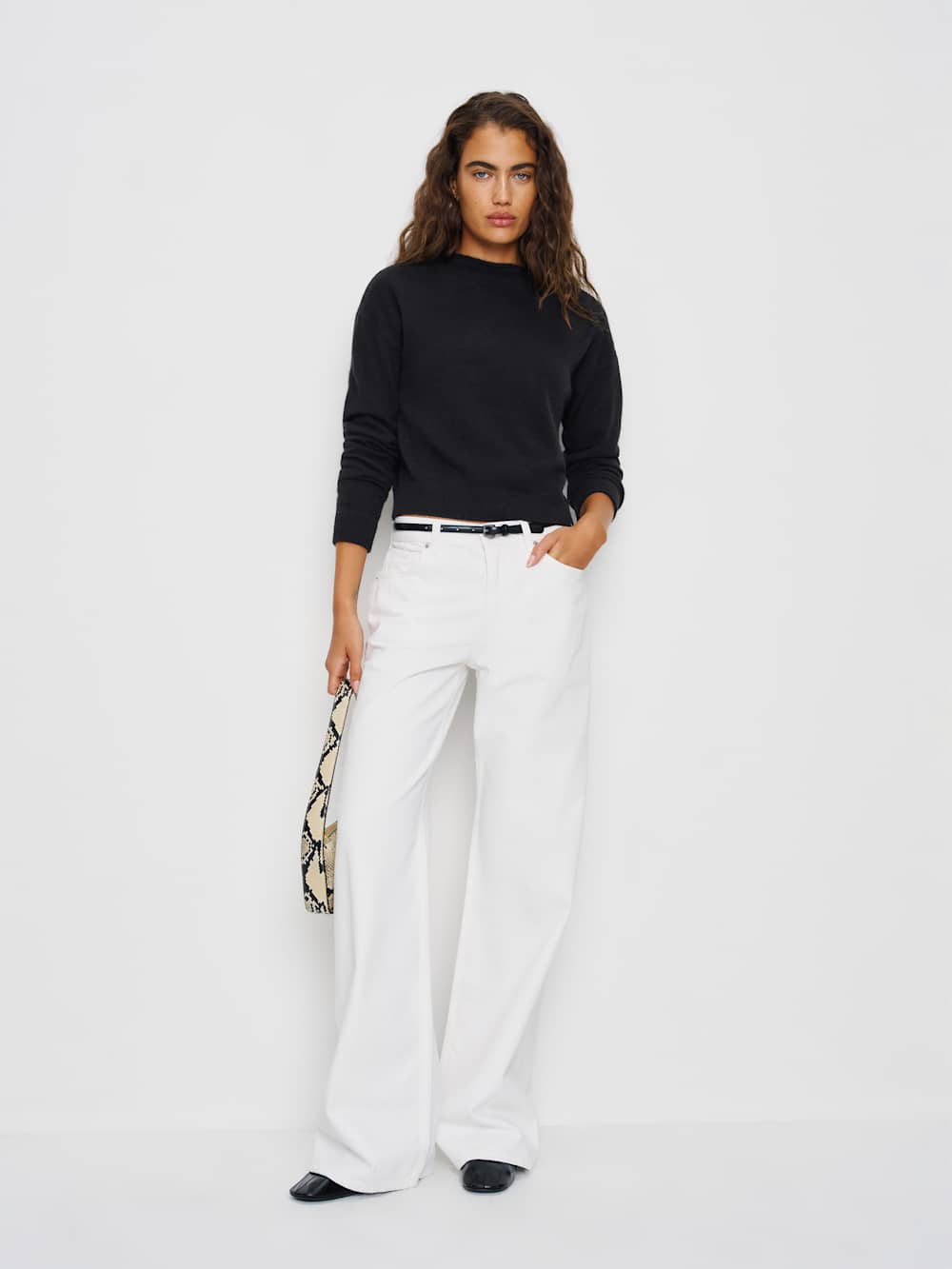 Reformation Monique Cashmere Mockneck - Black