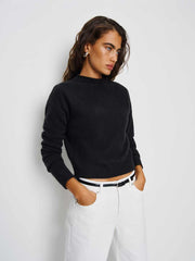 Reformation Monique Cashmere Mockneck - Black