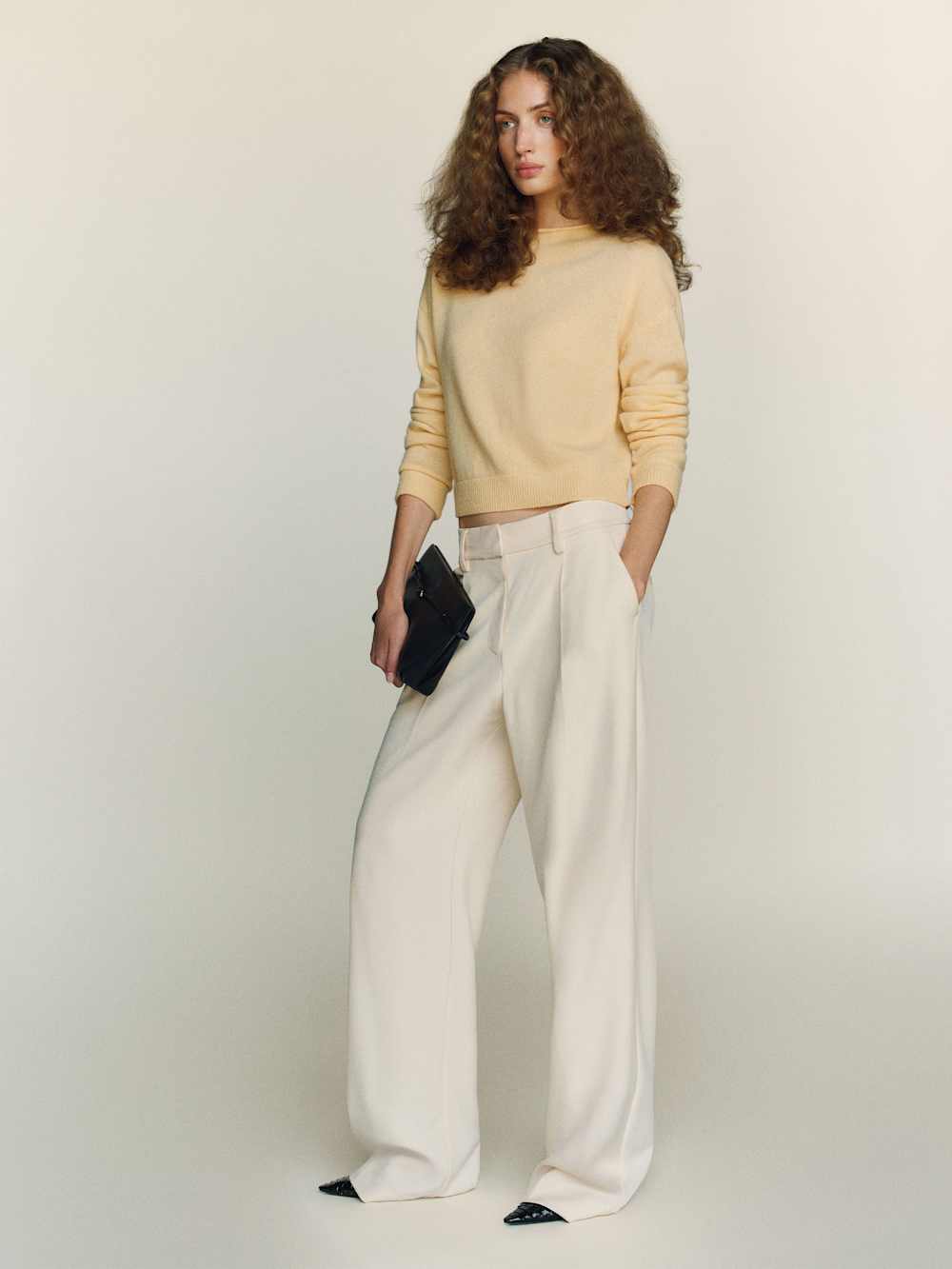 Reformation Monique Cashmere Mockneck - Parmesan