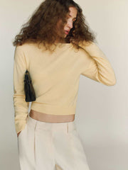 Reformation Monique Cashmere Mockneck - Parmesan