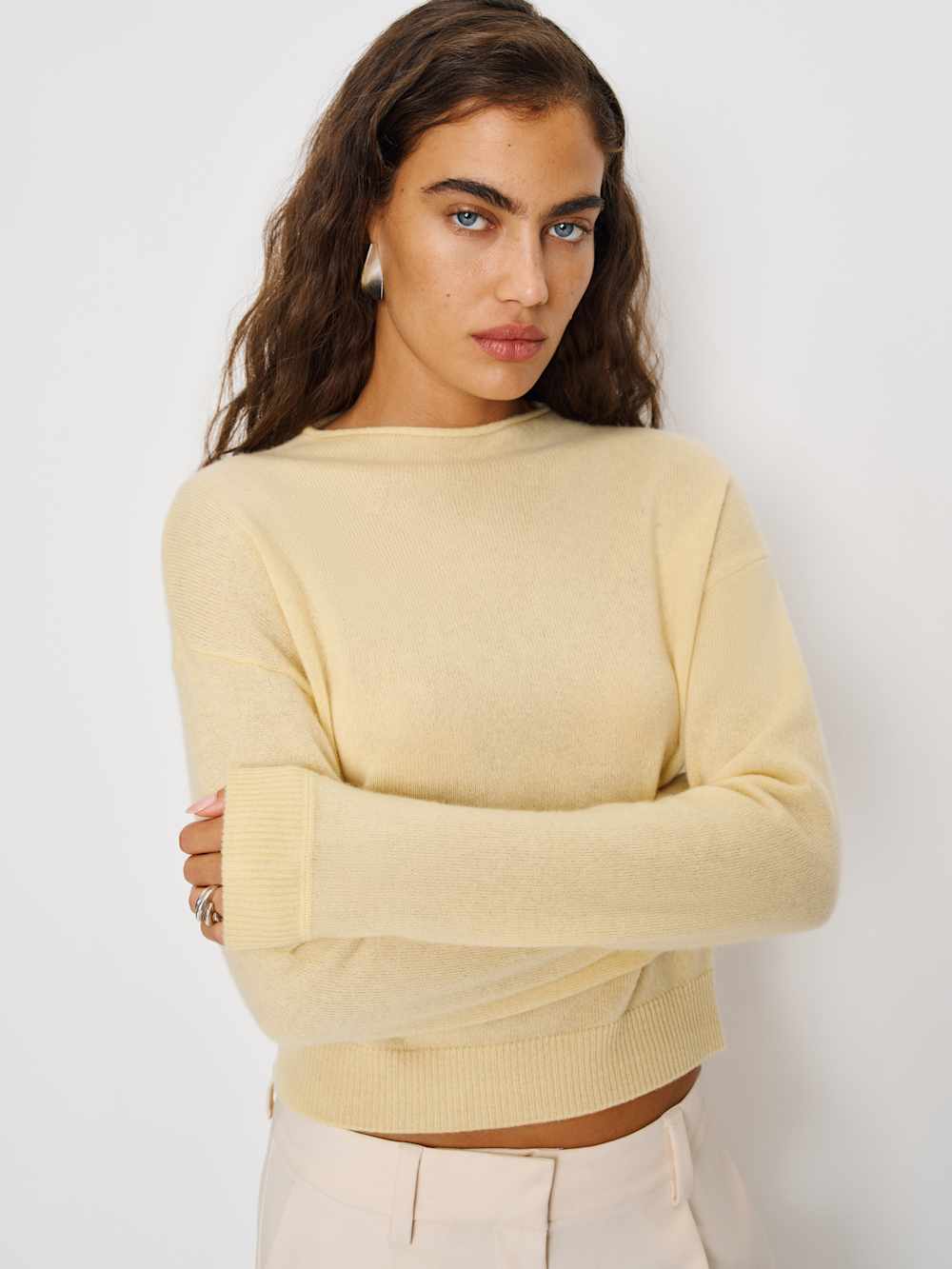 Reformation Monique Cashmere Mockneck - Parmesan