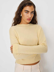Reformation Monique Cashmere Mockneck - Parmesan