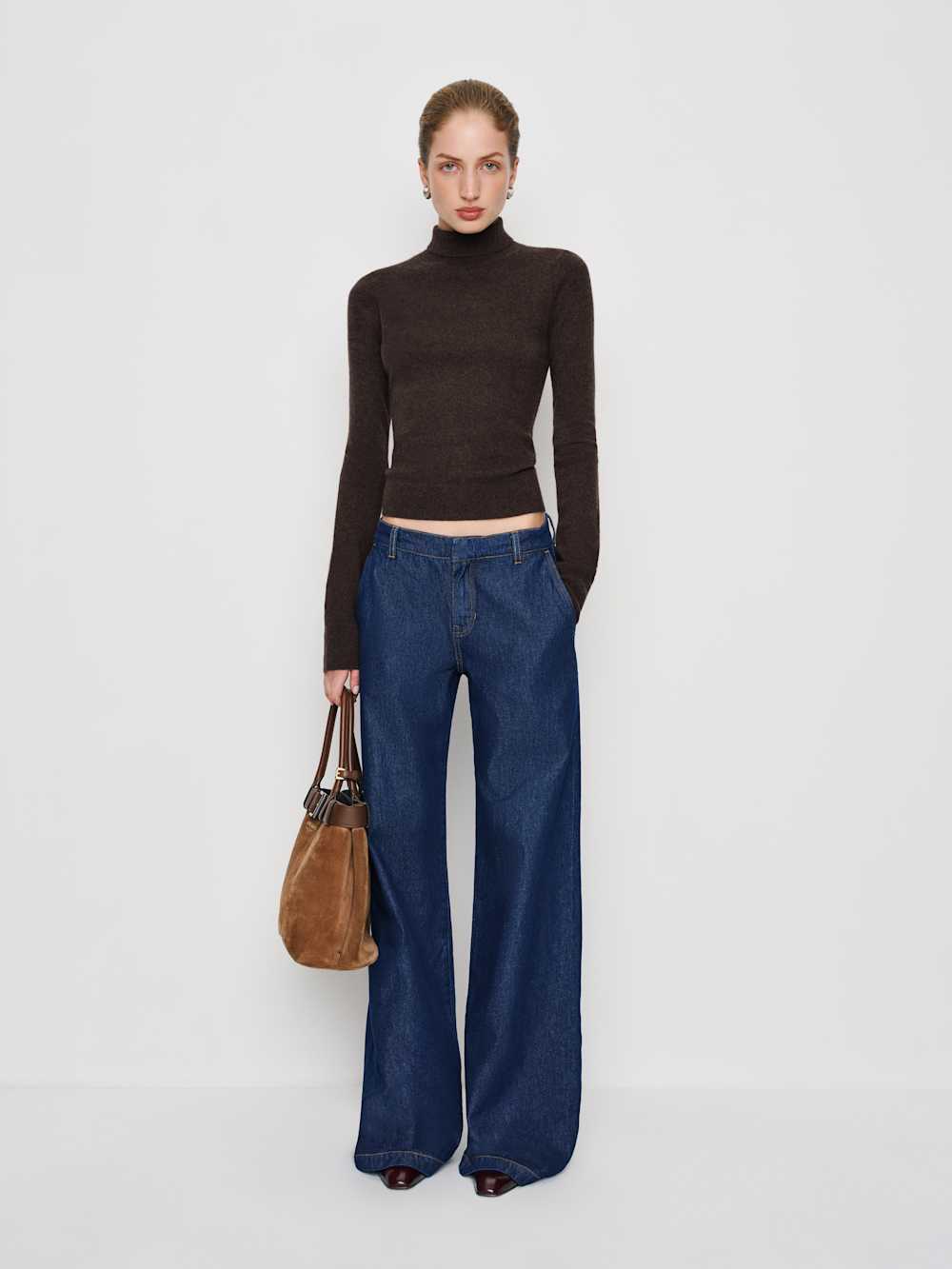 Reformation Jett Cashmere Turtleneck - Compost