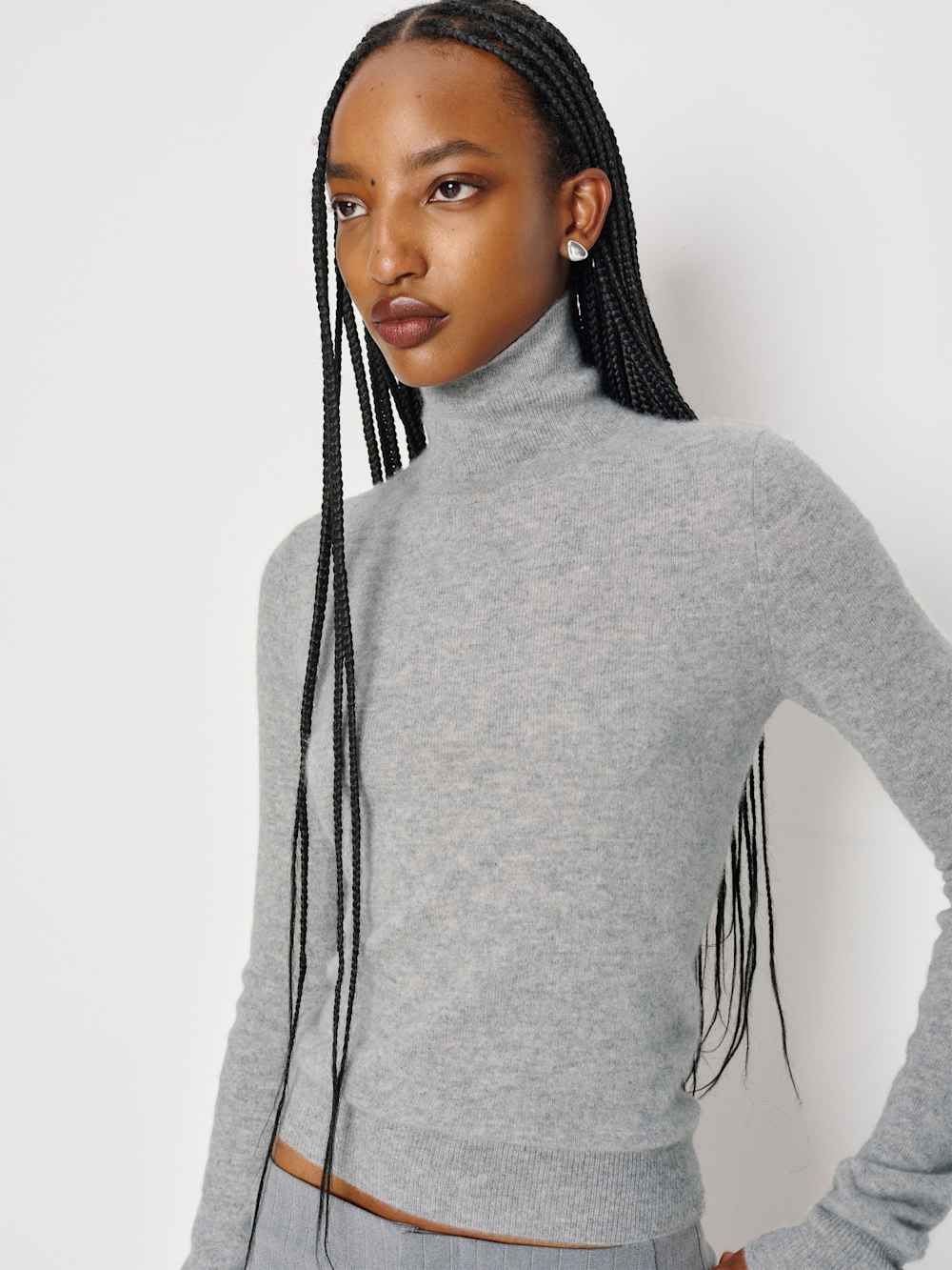 Reformation Jett Cashmere Turtleneck - Granite