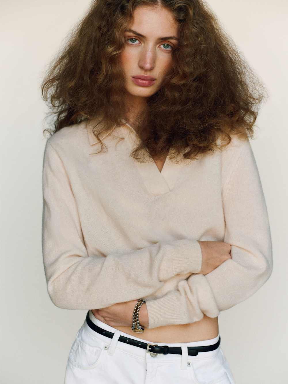 Reformation Westley Cashmere Polo - Cream