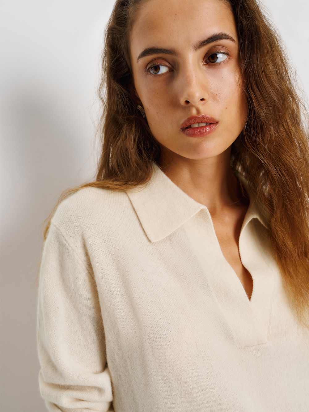 Reformation Westley Cashmere Polo - Cream