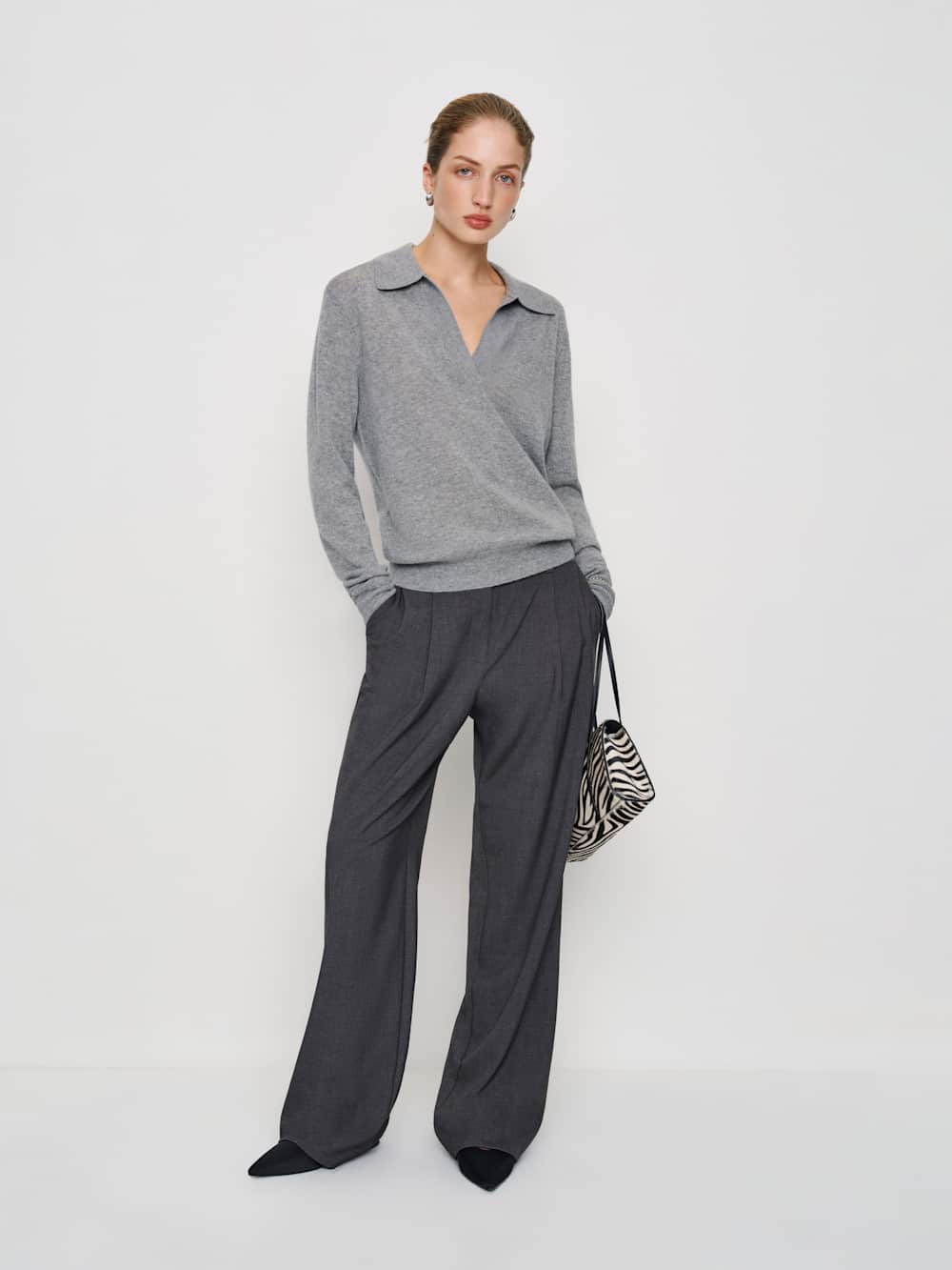 Reformation Westley Cashmere Polo - Husky