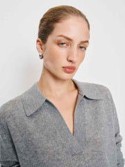Reformation Westley Cashmere Polo - Husky