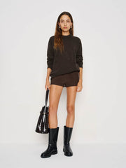 Reformation Fabian Regenerative Wool Crew - Espresso