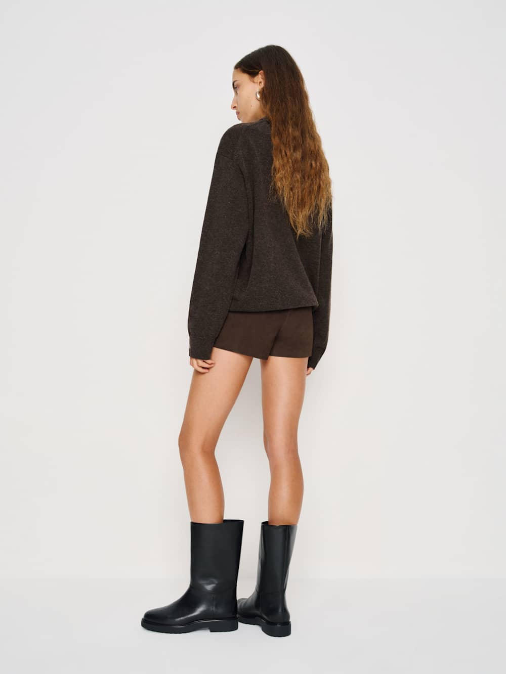 Reformation Fabian Regenerative Wool Crew - Espresso