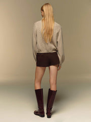 Reformation Cobel Regenerative Wool Cardigan - Linen Cable