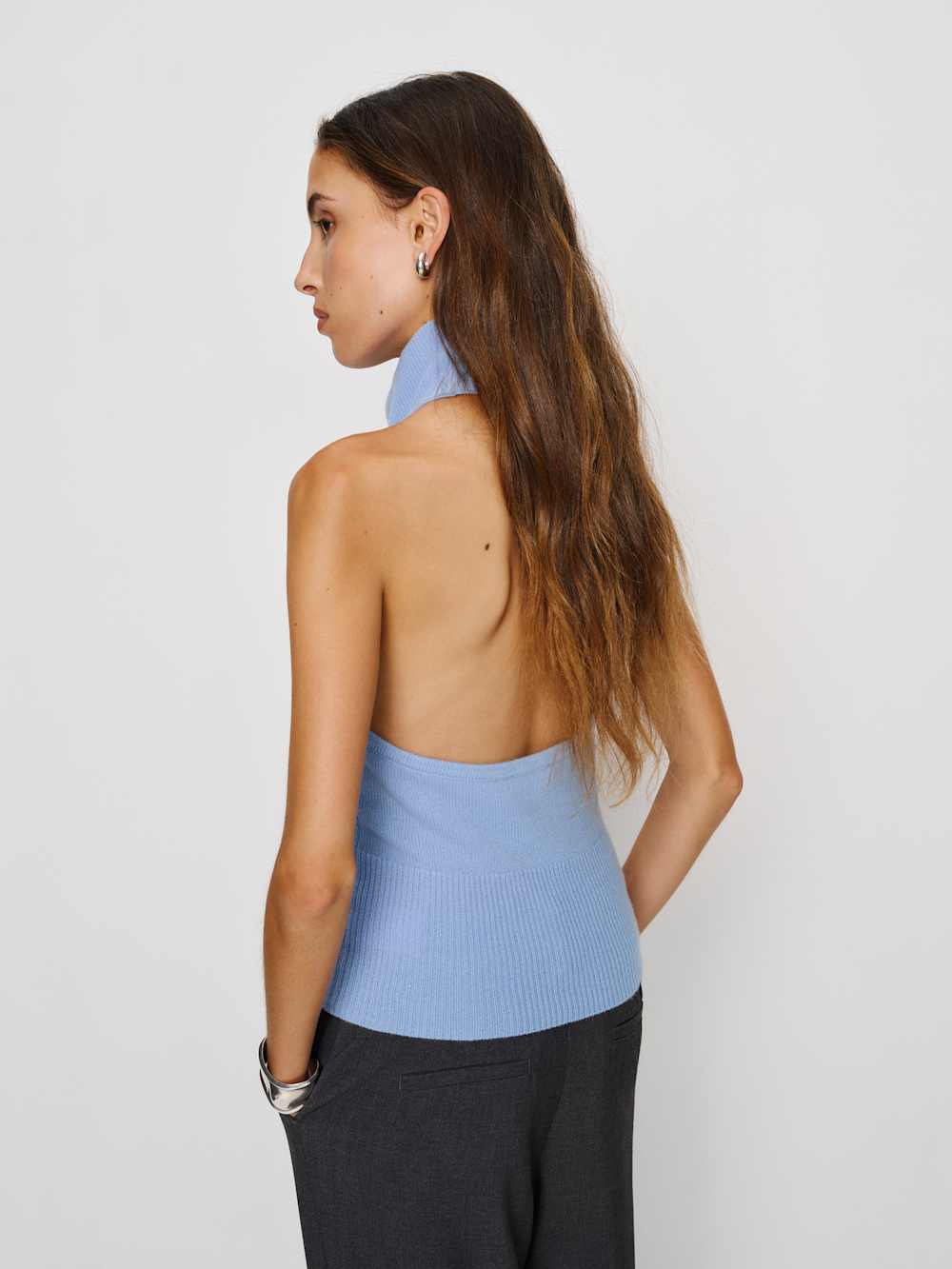 Reformation Leni Cashmere Halter - Ice Water