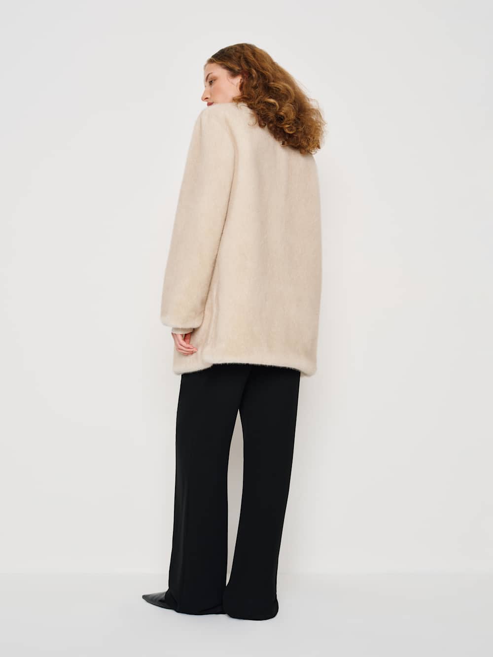 Reformation Devin Faux Fur Coat - Polar