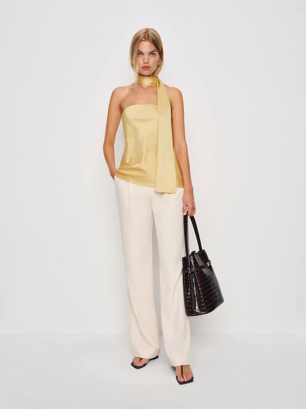 Reformation Sienna Satin Top - Sunshine
