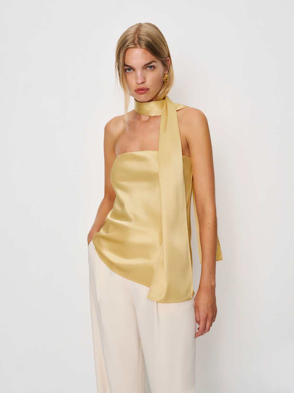 Reformation Sienna Satin Top - Sunshine