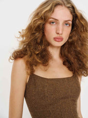 Reformation Hattie Top - Brown Check
