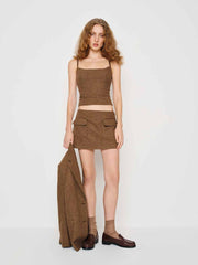 Reformation Hattie Top - Brown Check