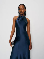 Reformation Kaylah Silk Dress - Navy