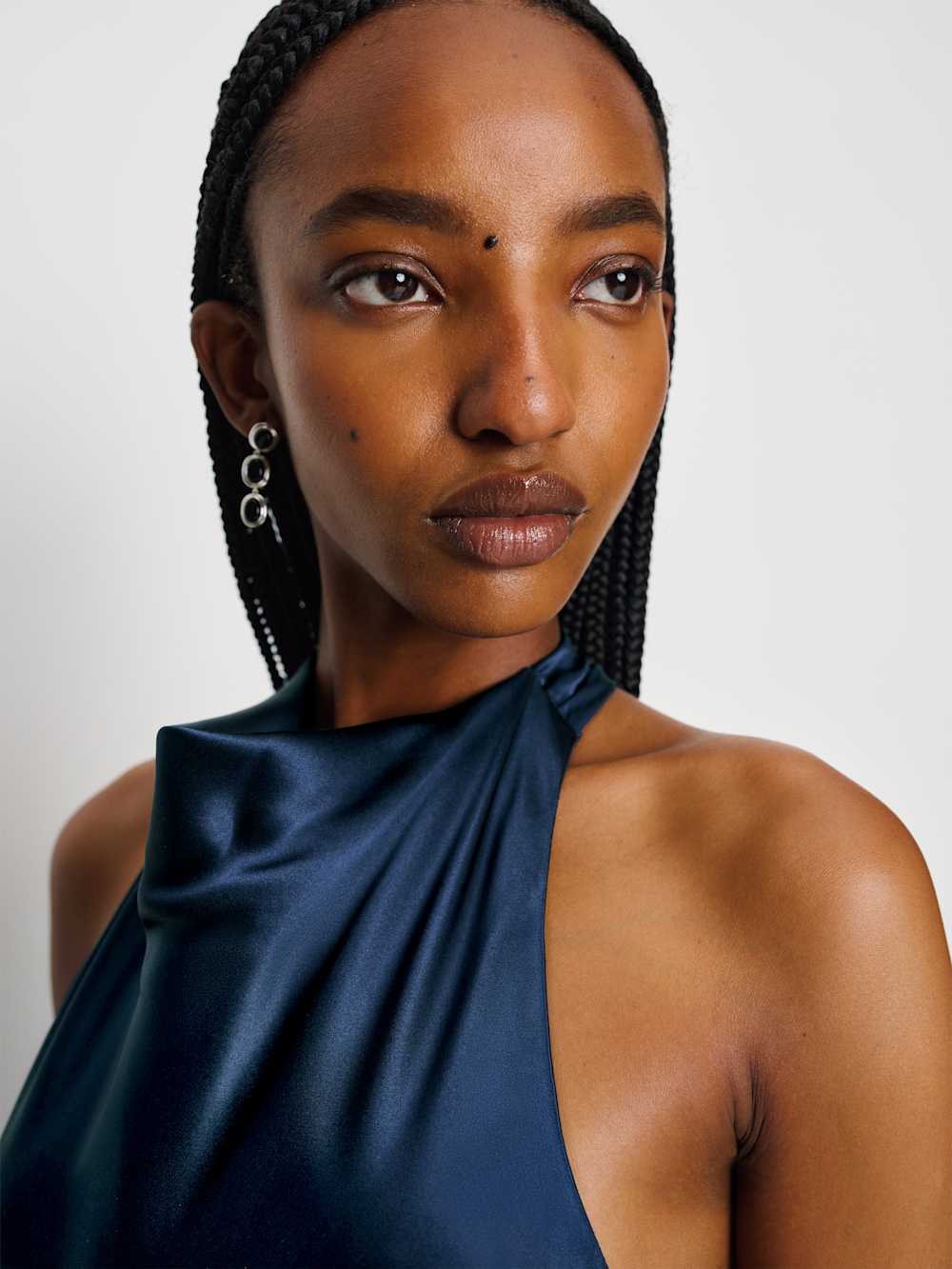Reformation Kaylah Silk Dress - Navy
