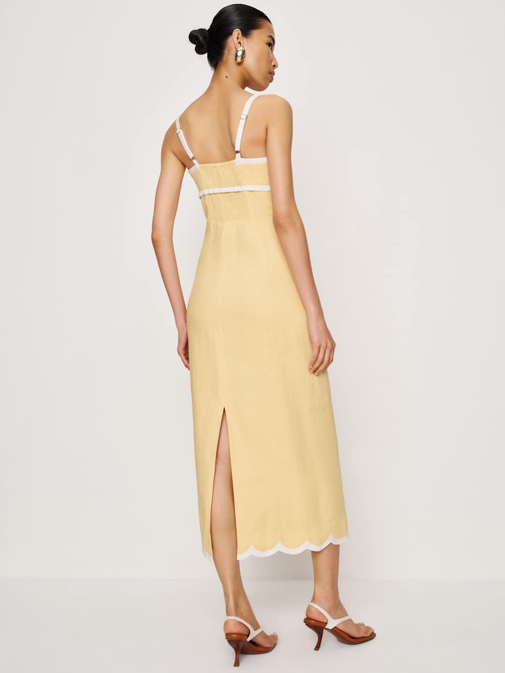 Reformation Petites Sara Linen Dress - Parmesan