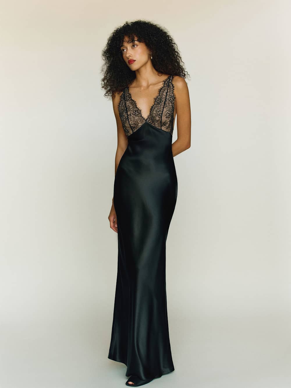 Reformation Katty Silk Dress - Black
