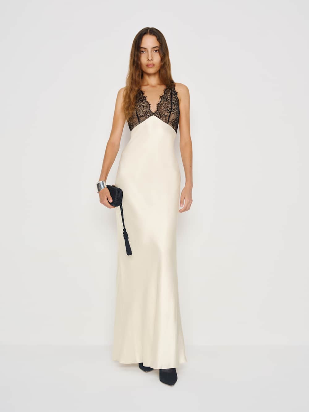 Reformation Katty Silk Dress - Fior Di Latte