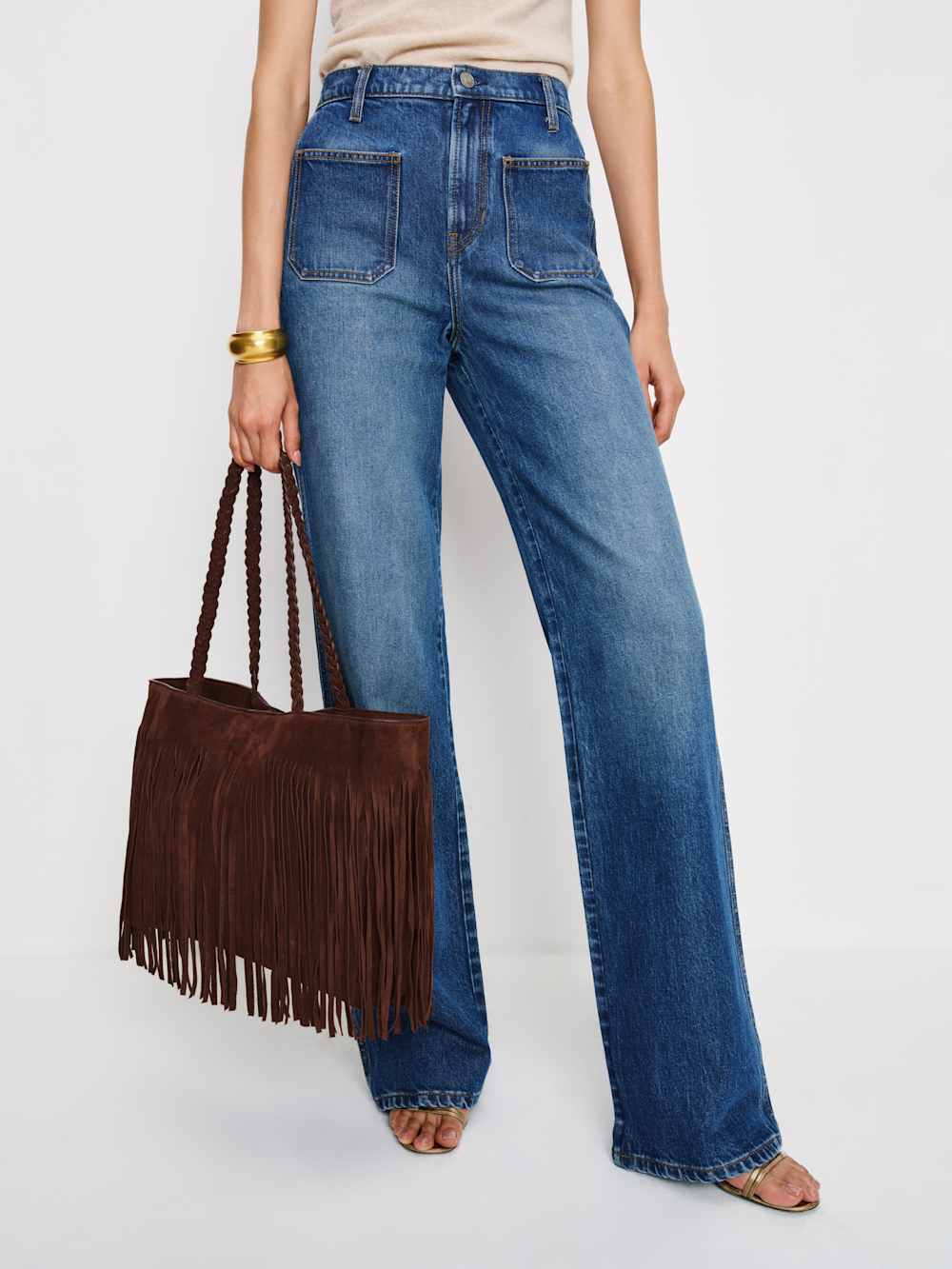 Reformation Luna Tote Bag - Espresso Suede